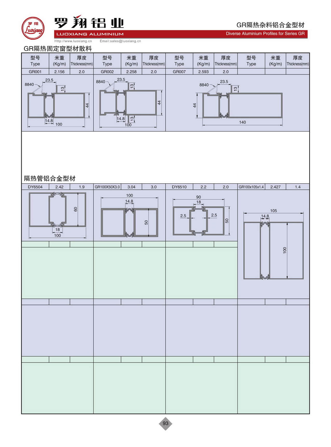GR系列隔熱配套管類于固定窗